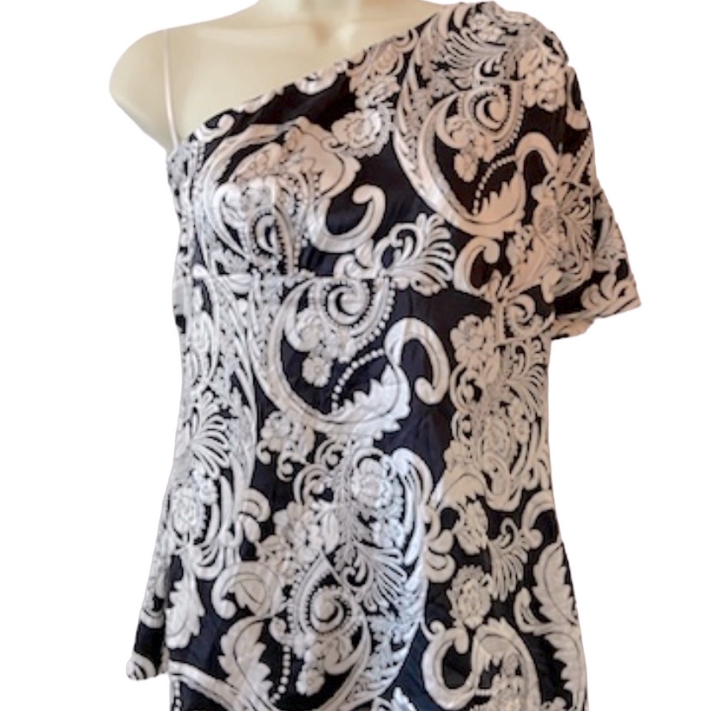 CACHE SILK ONE SHOULDER TOP  Size L - Picture 10 of 16